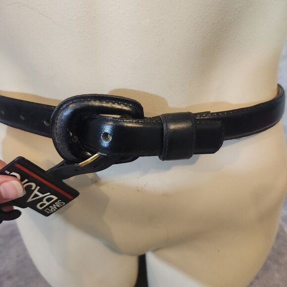 Simply Basic Black Leather Belt Size S/M - Picture 5 of 5